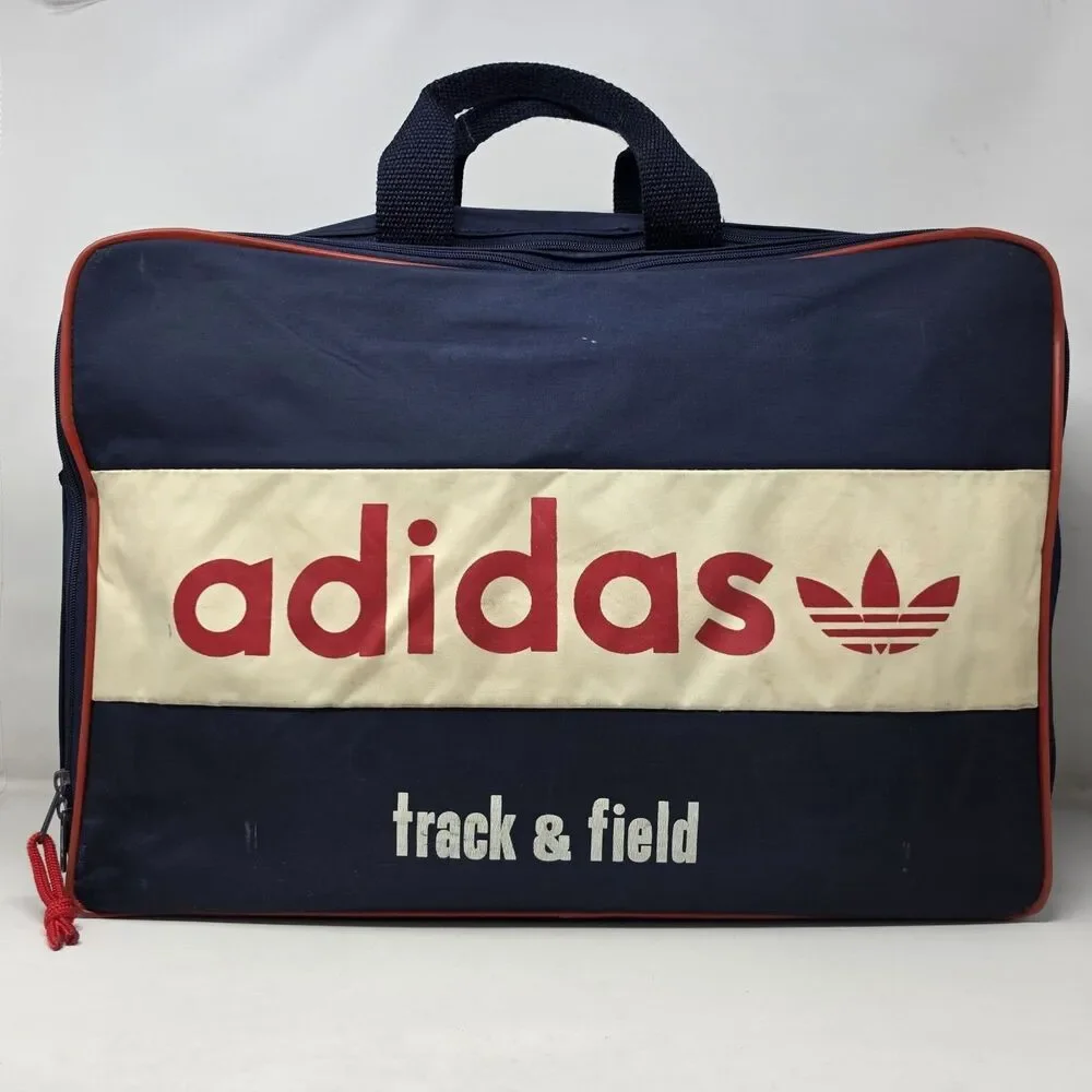 Rare Adidas Duffel Bag Gym Travel Sports Trefoil Carry On Track And Field Vtg